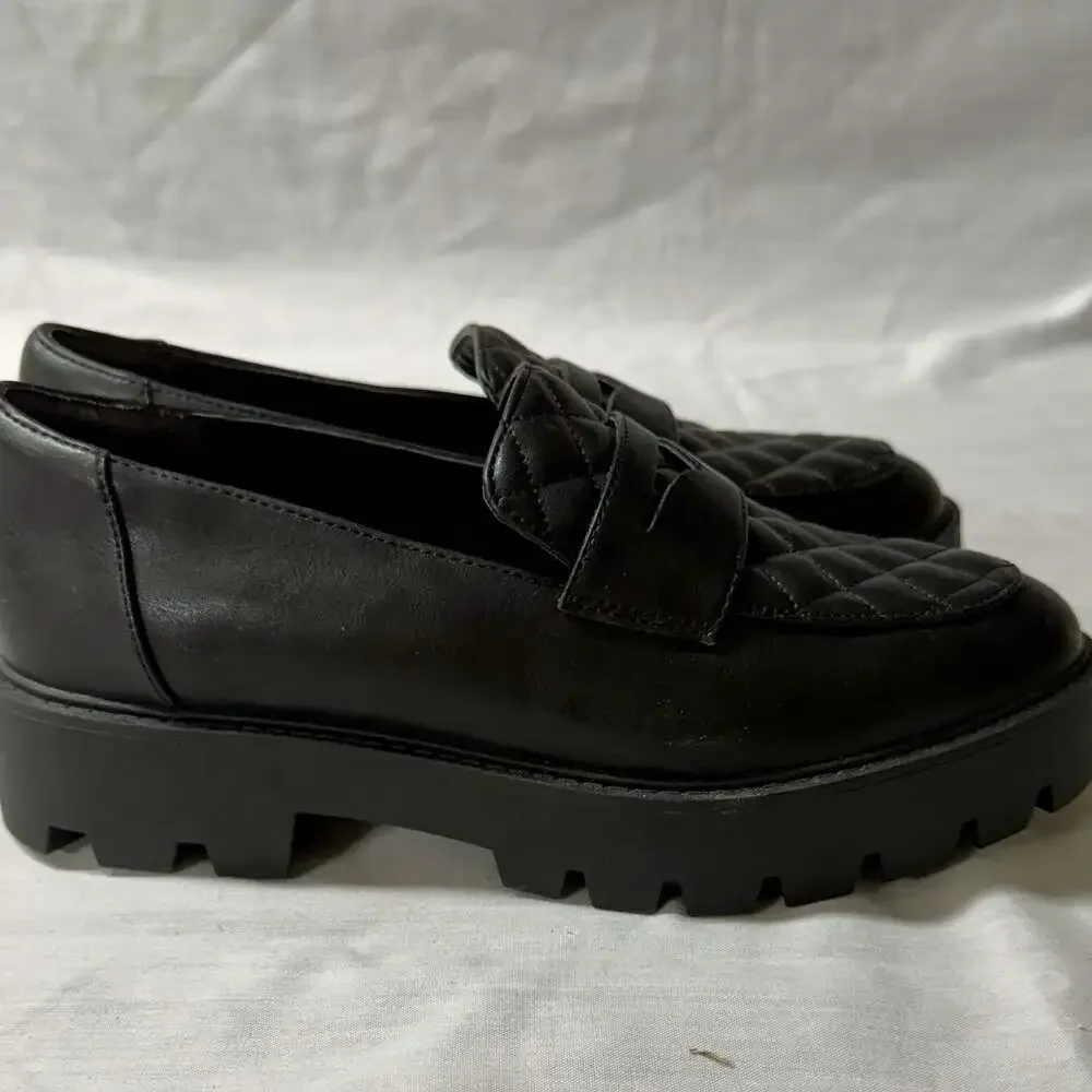 Michael by Michael Shannon Quilted Chunky Platform Penny Loafers